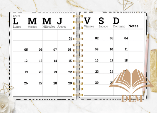 Agenda 2026 Formato Diario Ejecutiva Black Tint - ImpresionesDEM