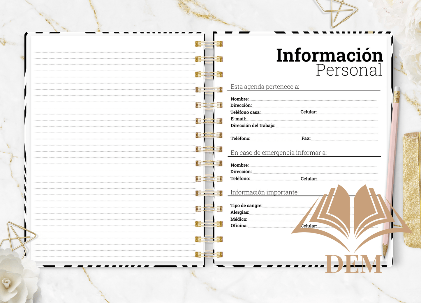 Agenda 2026 Formato Diario Ejecutiva Black Tint - ImpresionesDEM