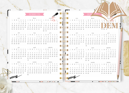 Páginas interiores de la Agenda 2026 con calendario anual 2026 y 2027 a la vista.