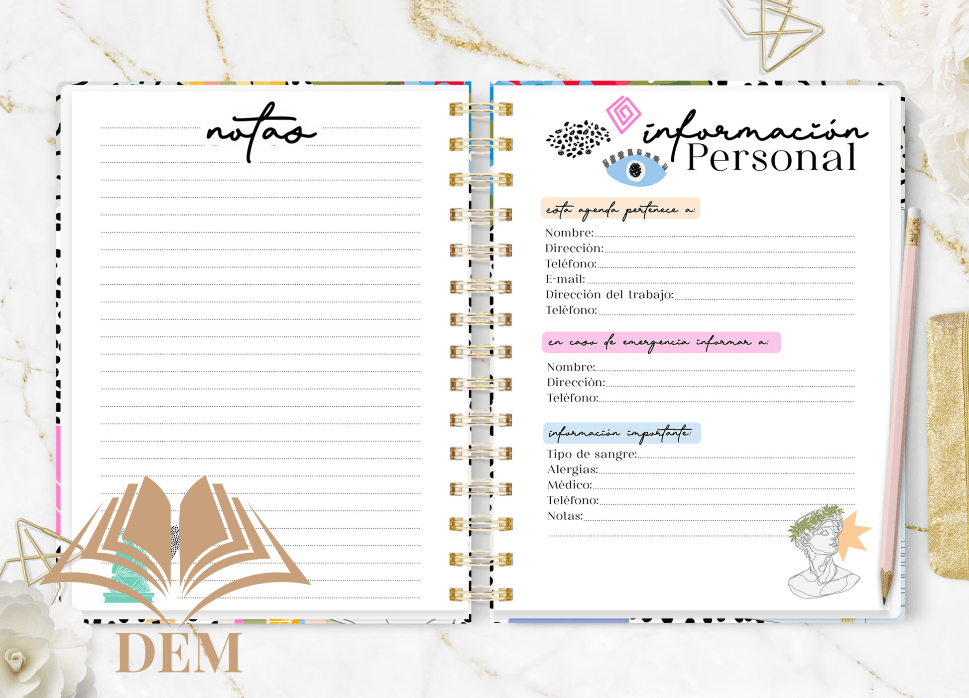 Agenda 2026 Art Vibes – Diseño Diario Personalizado - ImpresionesDEM