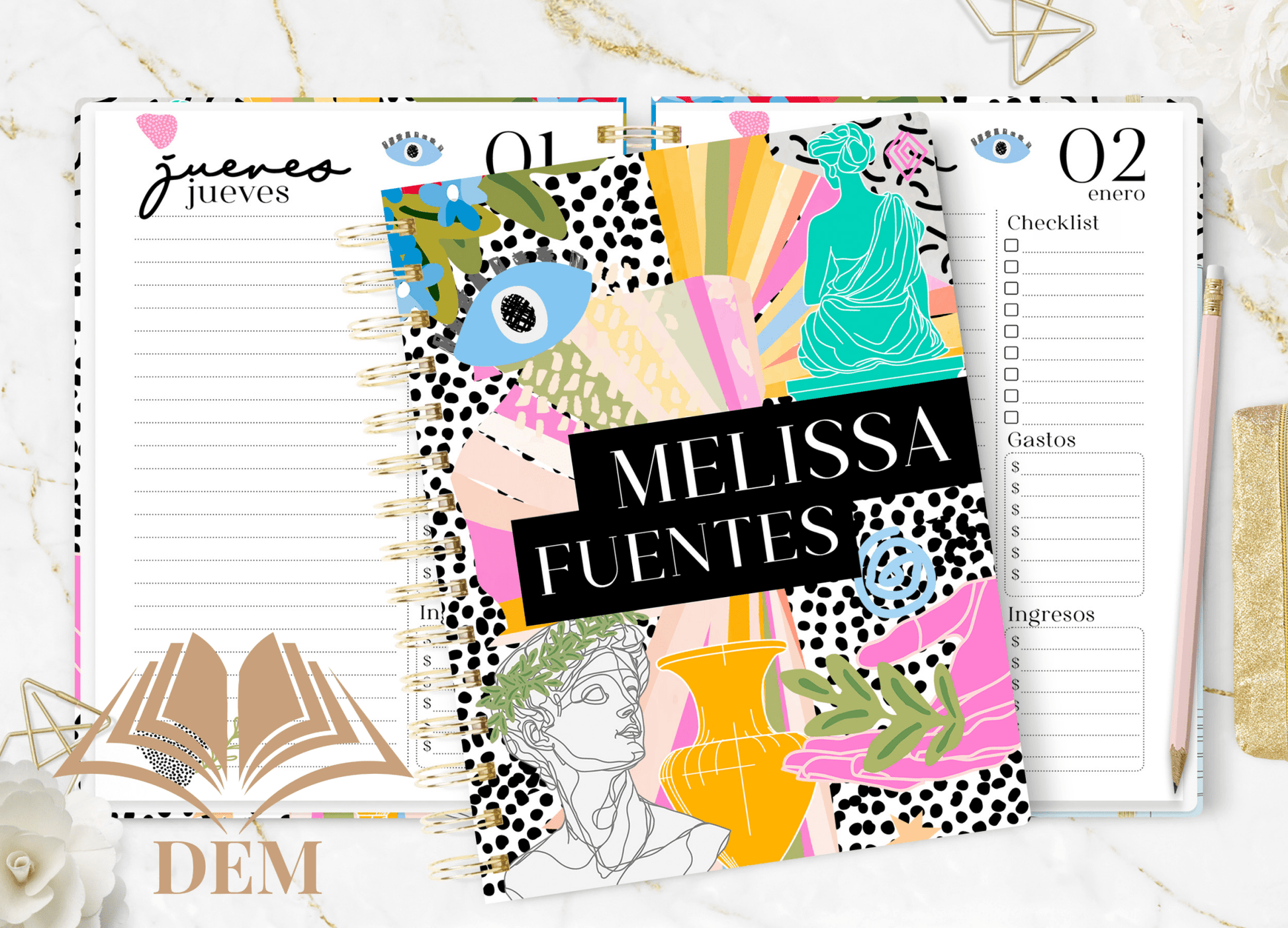 Agenda 2026 Art Vibes – Diseño Diario Personalizado - ImpresionesDEM