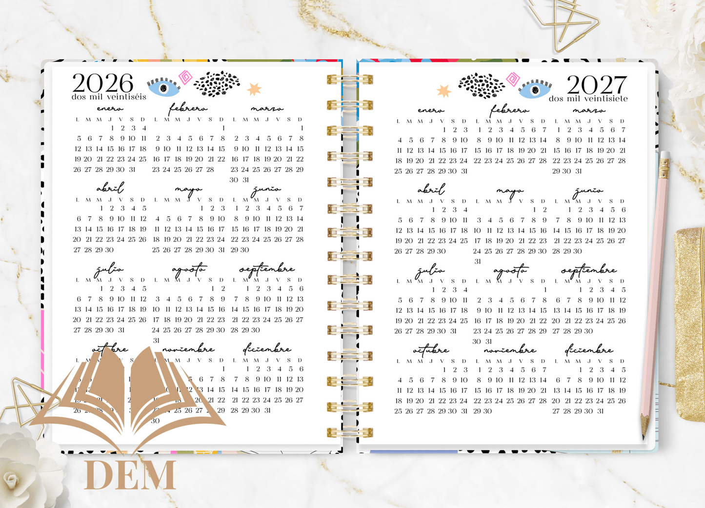 Agenda 2026 Art Vibes – Diseño Diario Personalizado - ImpresionesDEM