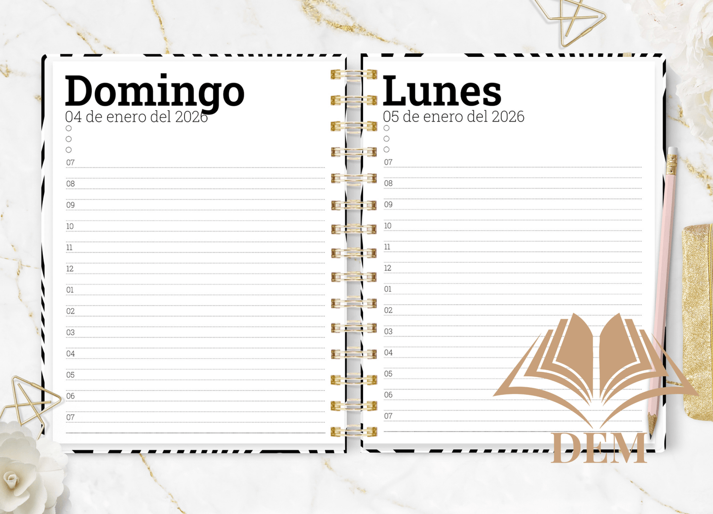 Agenda 2026 Formato Diario Ejecutiva Black Tint - ImpresionesDEM