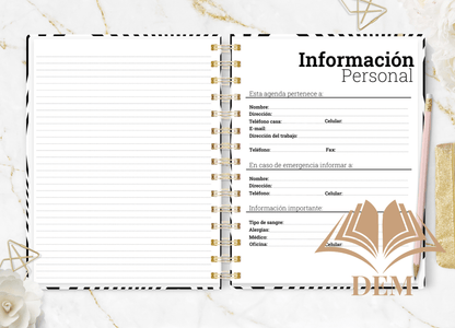 Agenda 2026 Formato Diario Ejecutiva Black Tint - ImpresionesDEM