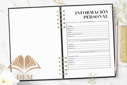 Agenda 2026 Semanal Tapa Dura, Contactos y Planificación Anual - ImpresionesDEM