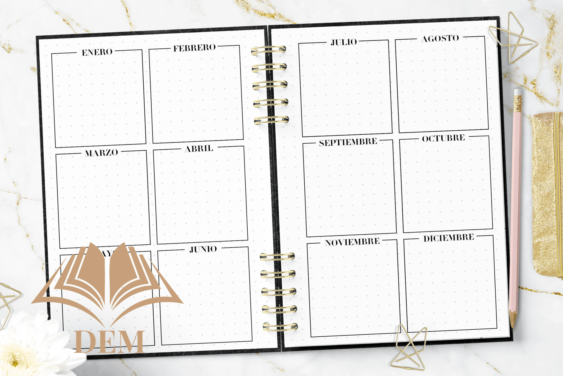Agenda 2026 Semanal Tapa Dura, Contactos y Planificación Anual - ImpresionesDEM