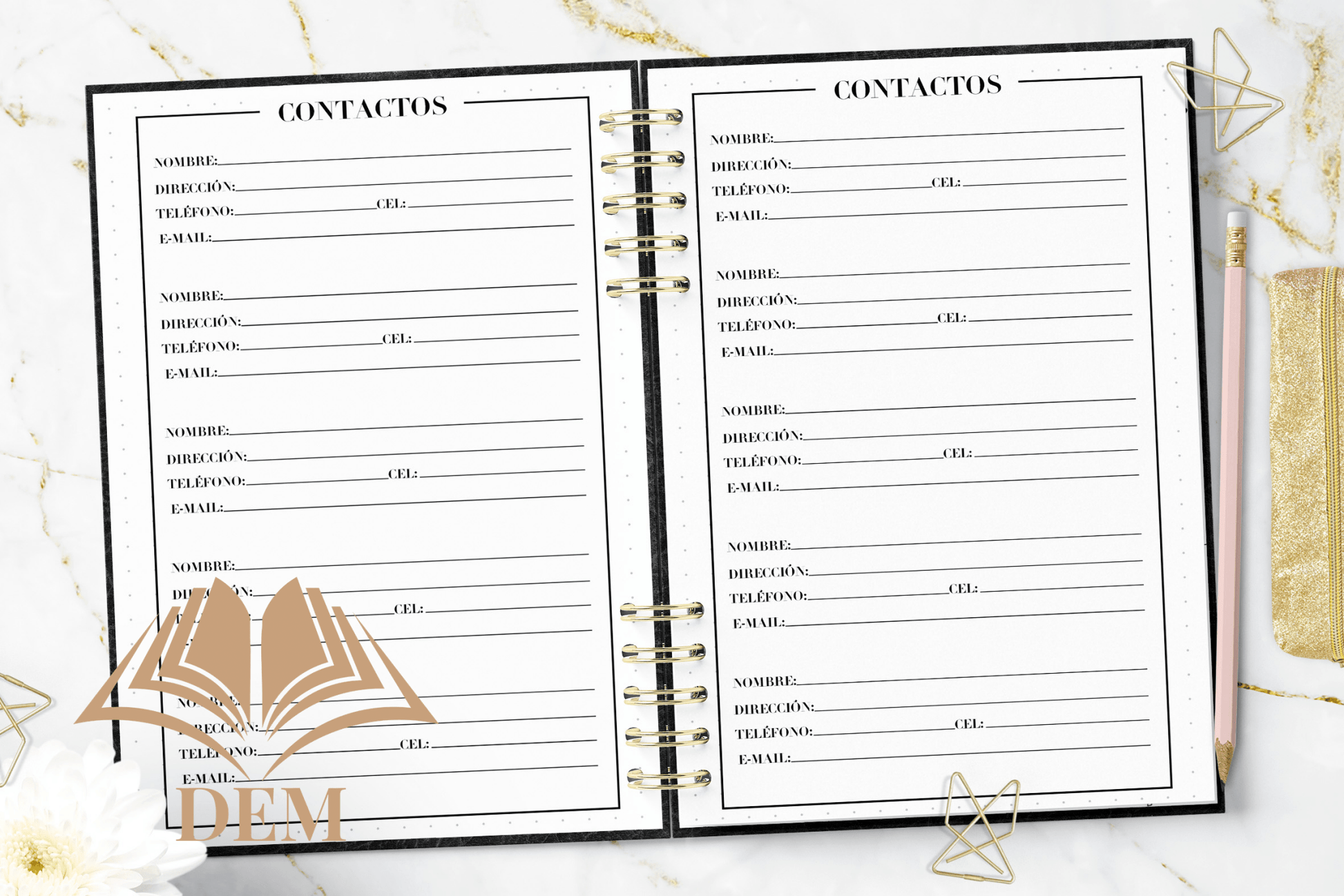 Agenda 2026 Semanal Tapa Dura, Contactos y Planificación Anual - ImpresionesDEM