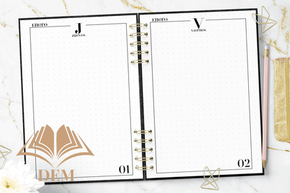 Agenda Anual 2026 Diaria "Black Lines" - Diseño Elegante y Minimalista personalizada - ImpresionesDEM