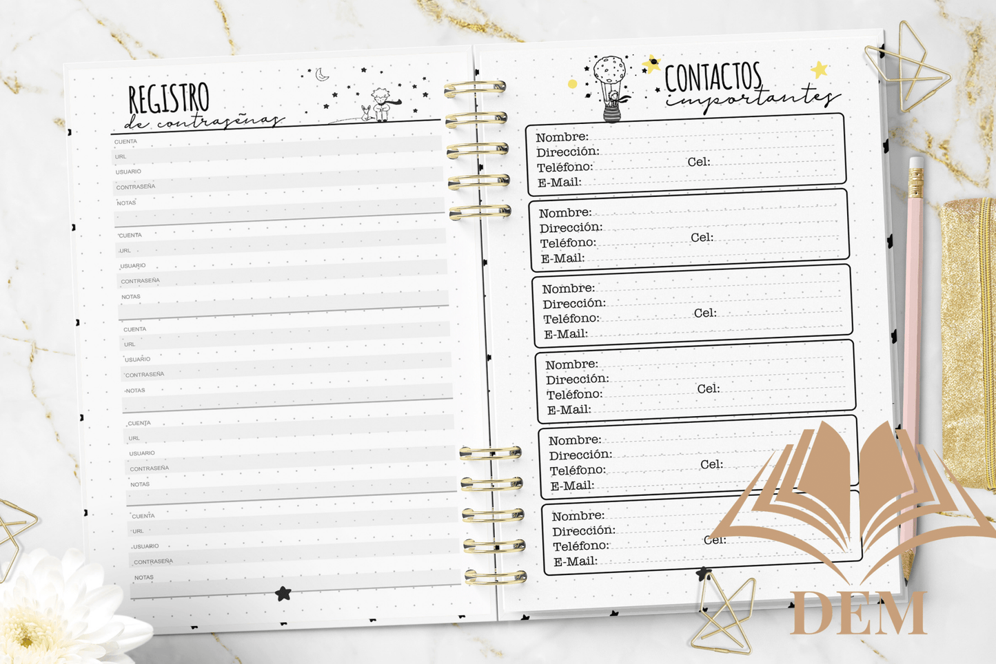 Agenda Diaria 2026 "El Principito" Personalizada - Diseño Exclusivo y Tapa Dura - ImpresionesDEM