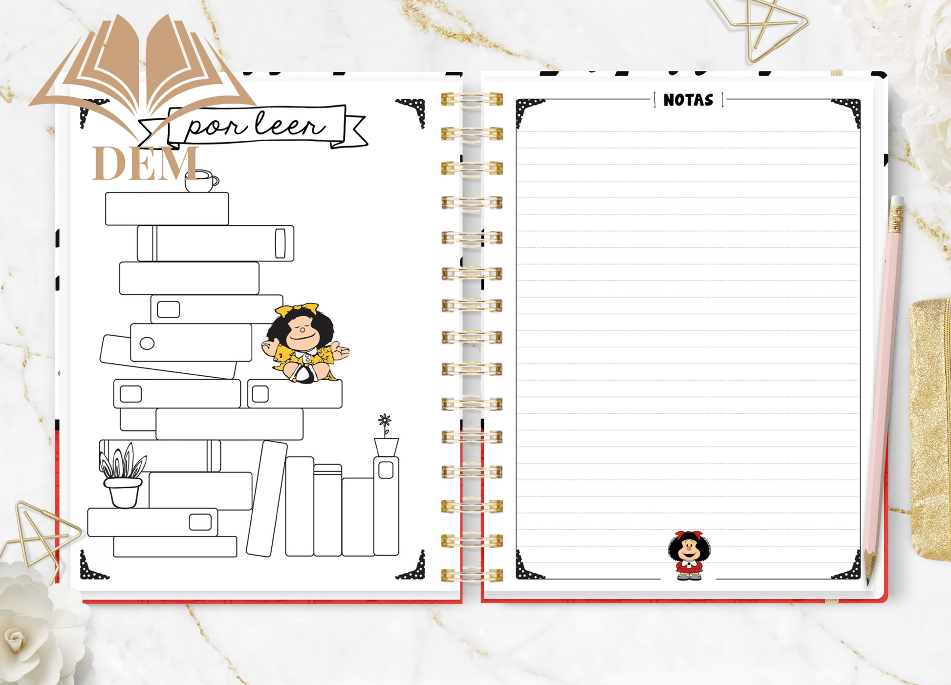 Agenda Semanal 2026 Mafalda - Planificación y Listas de Tareas - ImpresionesDEM