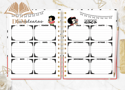 Agenda Semanal 2026 Mafalda - Planificación y Listas de Tareas - ImpresionesDEM